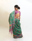 Goofy Giggle Green Saree