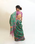 Goofy Giggle Green Saree