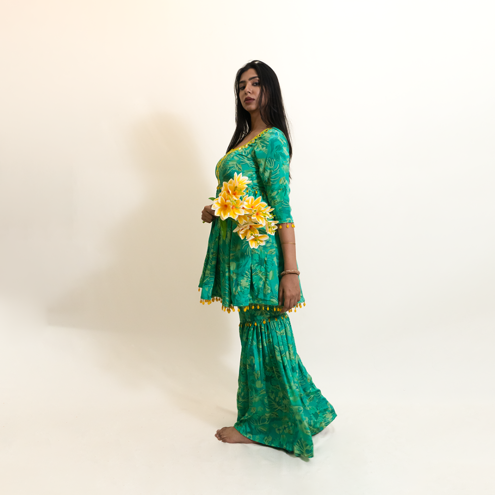Drama in Green Anarkali Suit