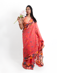 Charming Chulbuli Coral Saree