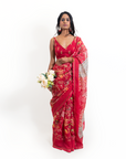 Chhupa Rustam Coral Saree