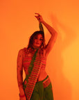 Aqua Flora Cotton Saree