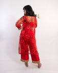 Red Rhapsody Floral Suit