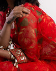 Red Rhapsody Floral Suit