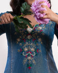 Blue Blossom Sharara Suit