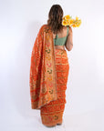 Orange Sunshine Bandhej Saree