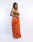 Orange Sunshine Bandhej Saree