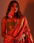 Orange Sunshine Bandhej Saree