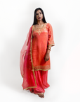 Peach Glam Sharara Suit