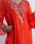 Orange Sunset Organza Suit