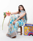 Blue-tiful Bloom Saree