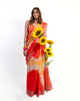 Saffron Shabnam Orange Saree