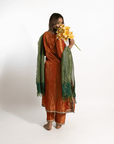 Spicy Side Up Rust Kurta Set
