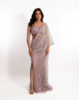 Mauve Me Crazy Pre Draped Saree