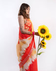 Saffron Shabnam Orange Saree