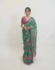Goofy Giggle Green Saree