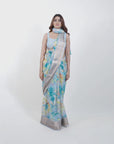 Blue-tiful Bloom Saree