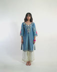 Blue Blossom Sharara Suit
