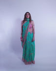 Aqua Flora Cotton Saree