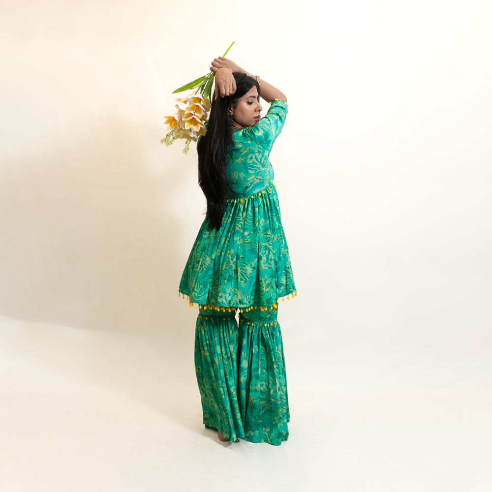 Drama in Green Anarkali Suit