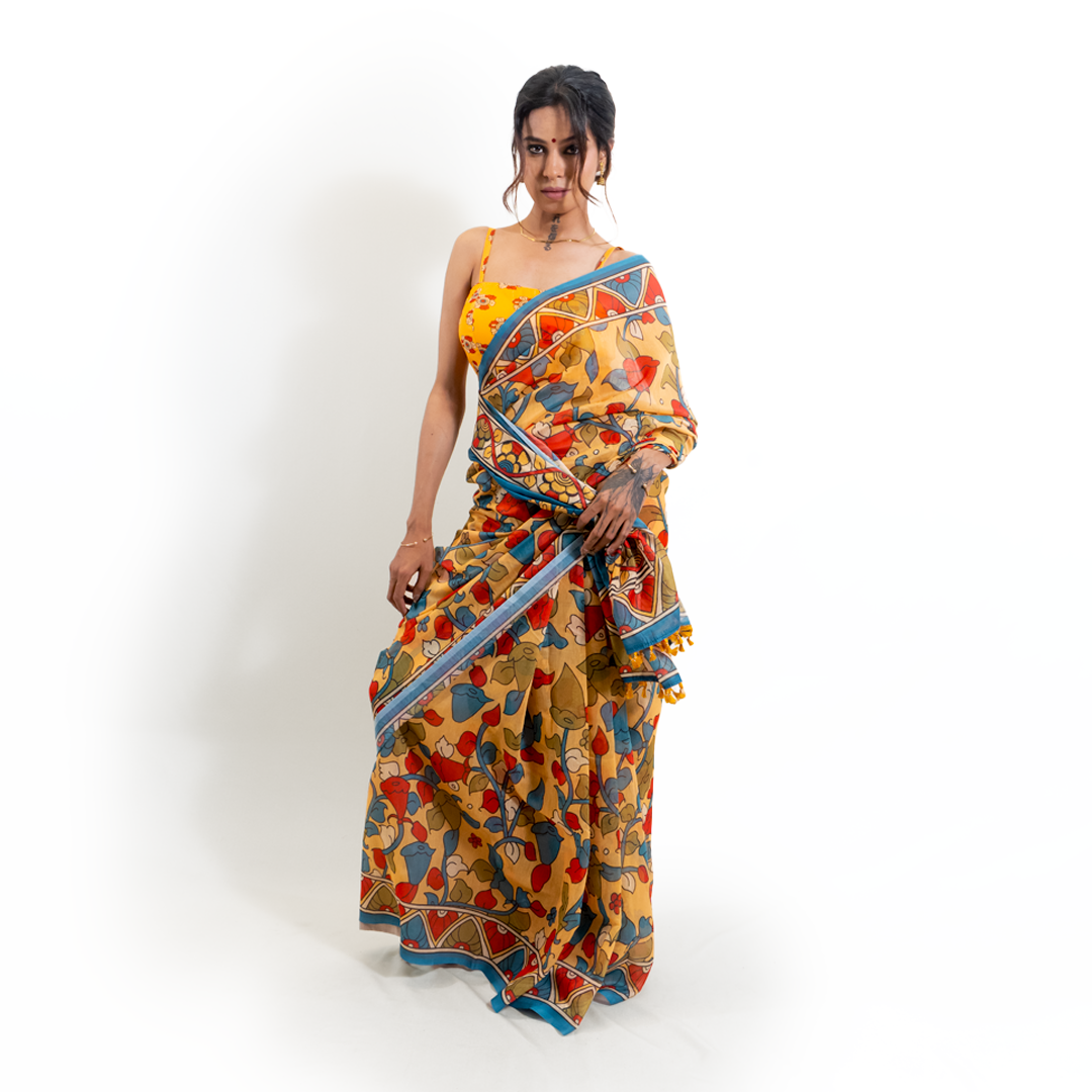Yin Yang Kalamkari Saree